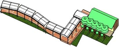 Blueprint for Corridor Tent of Garden Pathway